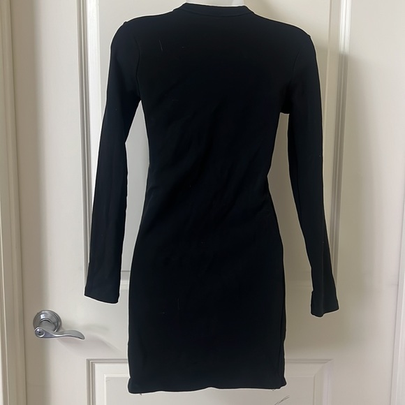 ZARA - Black Long Sleeved Mini Dress - Sweatshirt Material - Picture 4 of 6